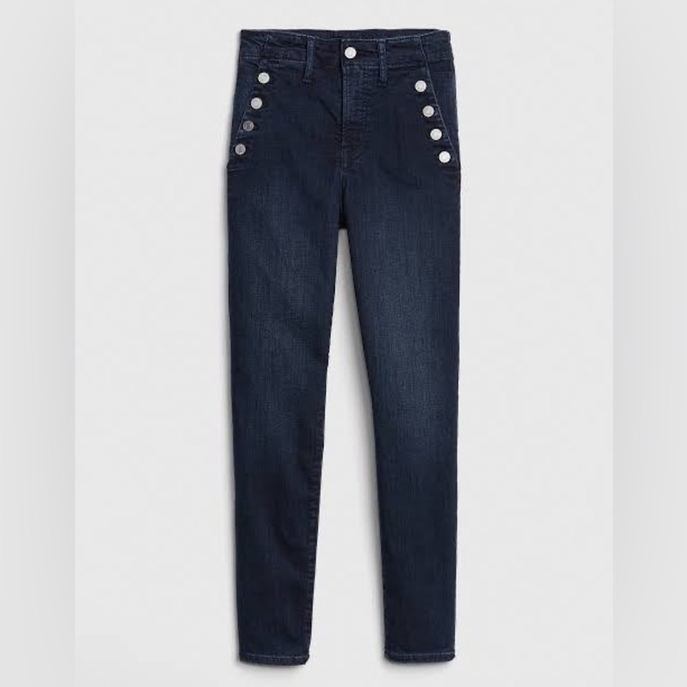 GAP High Rise True Skinny Sailor Ankle Jeans - 28 Tall